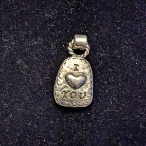 Sterling-Style Silver "I ♥ You" Pendant Charm #22